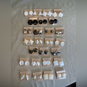 Vtg NOS Pierced Earrings Lot of 26 Metal 80s 90s Multi-Color USA Bold Retro